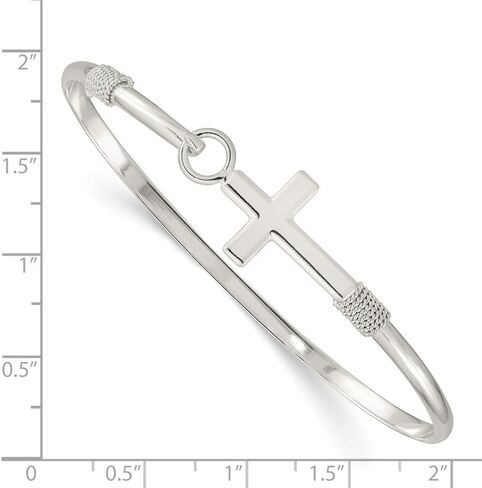 925 Sterling Silver Gold-tone Cross Bangle Bracelet 7.25" in Kuwait