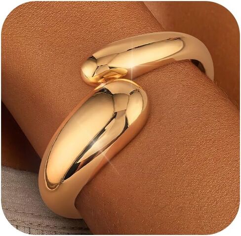 TOBENY Gold Bangle Bracelets for Women Trendy Waterdrop Adjustable Twist Cuff Bracelet Thick Chunky Gold Bracelet Jewelry Gifts in Kuwait