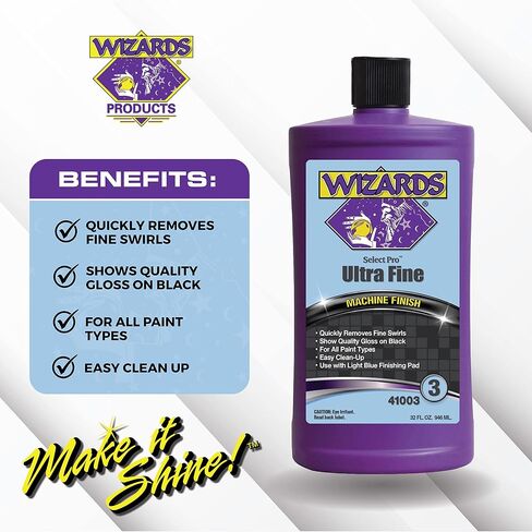 Wizards Select Pro Extra Cutting Compound Step 1 Perfect Match - مزيل خدوش السيارة مع عملية قطع قوية - أفضل استخدام مع الصوف أو الرغوة البيضاء - آمن للاستخدام أثناء إصلاح خدوش طلاء السيارة in Kuwait