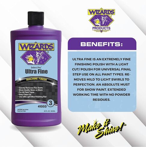Wizards Select Pro Extra Cutting Compound Step 1 Perfect Match - مزيل خدوش السيارة مع عملية قطع قوية - أفضل استخدام مع الصوف أو الرغوة البيضاء - آمن للاستخدام أثناء إصلاح خدوش طلاء السيارة in Kuwait