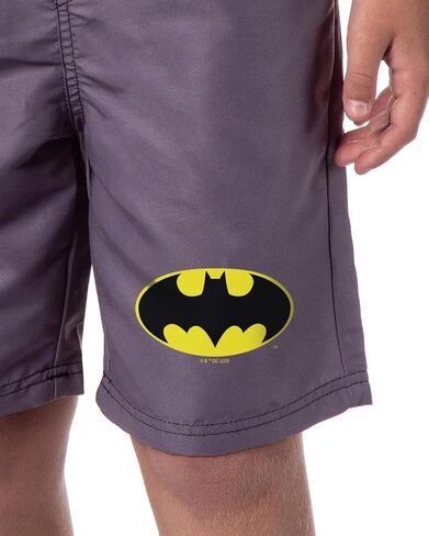 Intimo DC Comics Batman Boys 'Swimming Trunks Pool Board Shorts Mesh Netting Elastic Bandband (10/12) Gray in Saudi Arabia