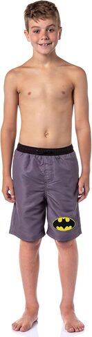 Intimo DC Comics Batman Boys 'Swimming Trunks Pool Board Shorts Mesh Netting Elastic Bandband (10/12) Gray in Saudi Arabia