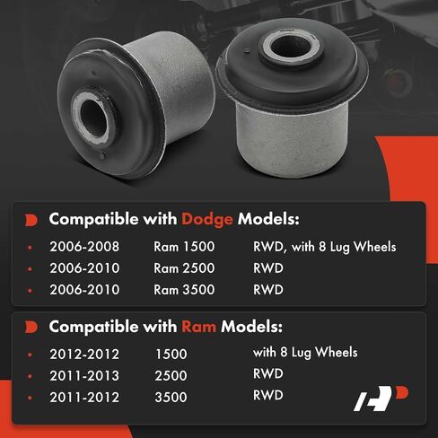 A-Premium 2 x Front Upper Control Arm Bushing Kit, Compatible with Ram 1500 2012, 2500 2011-2013, 3500 2011-2012 & Dodge Ram 1500 2006-2008, Ram 2500 2006-2010, Ram 3500 2006-2010 in Saudi Arabia
