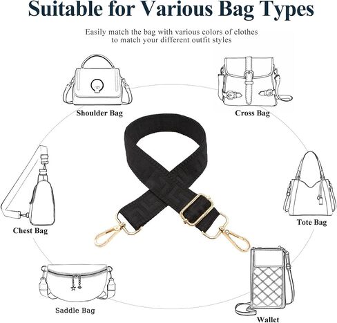 حزام محفظة حارس طويل واسعة 3.8 سم حزام كتف Crossbody حقيبة استبدال أحزمة الغيتار قابل للتعديل للنساء حقائب اليد in Kuwait