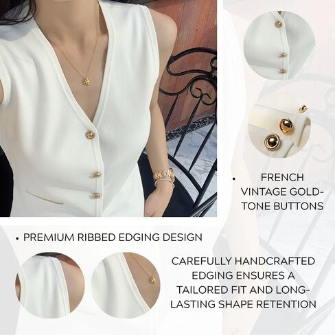 Sweater Vest for Women V Neck Button Front Knit Tank Top Waistcoat Minimalist Style 2025 Spring/Summer Fashion Trends in Kuwait