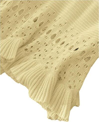 SOLY HUX Women's Plus Size Crochet Tank Tops Sleeveless Crew Neck Ruffle Summer Boho Knit Sweater Vest in Saudi Arabia
