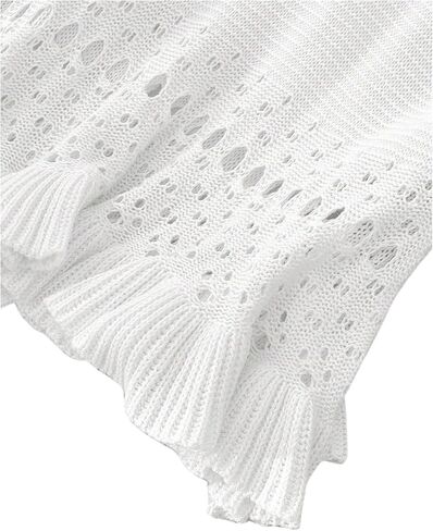SOLY HUX Women's Plus Size Crochet Tank Tops Sleeveless Crew Neck Ruffle Summer Boho Knit Sweater Vest in Saudi Arabia
