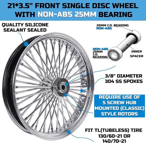Spokes 21 * 3.5 Inch Front Wheel Single Disc Non-ABS for 2008-up Harley Softail Wheels & Harley Dyna Wheels Custom in Saudi Arabia