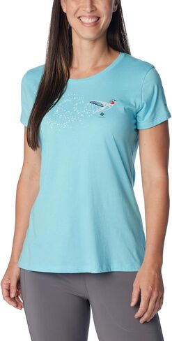 Columbia Women's Daisy Days Short Sleeve Graphic Tee, Mango Heather/Seek Outdoors, Medium in Saudi Arabia