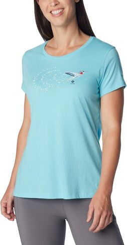 Columbia Women's Daisy Days Short Sleeve Graphic Tee, Mango Heather/Seek Outdoors, Medium in Saudi Arabia