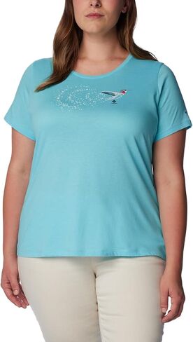 Columbia Women's Daisy Days Short Sleeve Graphic Tee, Mango Heather/Seek Outdoors, Medium in Saudi Arabia