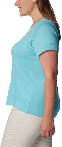 Columbia Women's Daisy Days Short Sleeve Graphic Tee, Mango Heather/Seek Outdoors, Medium in Saudi Arabia