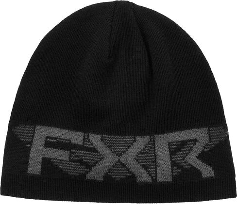 FXR Split Beanie Classic Skull Fit Soft Acrylic Jacquard Knit - Black/Charcoal in Saudi Arabia