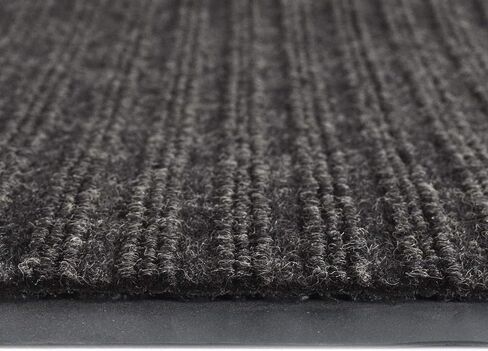 iCustomRug Heavy Duty Interior/Exterior Waterproof Utility Ribbed Vinyl Back Runner, 70 Sizes for Doorway, Balcony, Hallway, Commercial Space 4' X 52' Charcoal in Kuwait