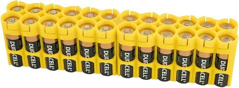 by Powerpax AAA Battery Storage Caddy, Yellow - Holds 24 Batteries (Not Included) in Kuwait