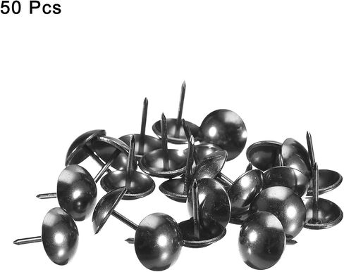 uxcell 50Pcs Upholstery Tacks, 16mmx20mm Round Head Decorative Furniture Nails Thumb Tack for Furniture Sofa Headboards, White in Saudi Arabia
