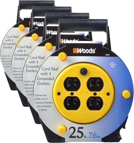 بكرة سلك تمديد من وودز 4907 مع 4 منافذ 16/3 SJTW وقاطع دائرة 12A؛ 25 قدم in Kuwait