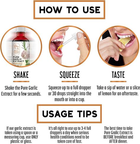 Pure Garlic Extract – Allicin Supplement – Immune Support. Alcohol-Free Formula, Vegan, Raw, Superfood – Liquid Garlic Oil Drops - 1 fl.oz in Saudi Arabia