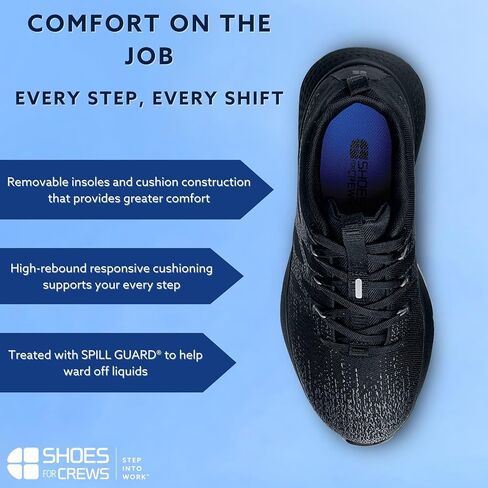 Shoes for Crews Heather II, Women's Soft Toe (ST) Work Shoes, Slip Resistant, Water Resistant, Black in Saudi Arabia