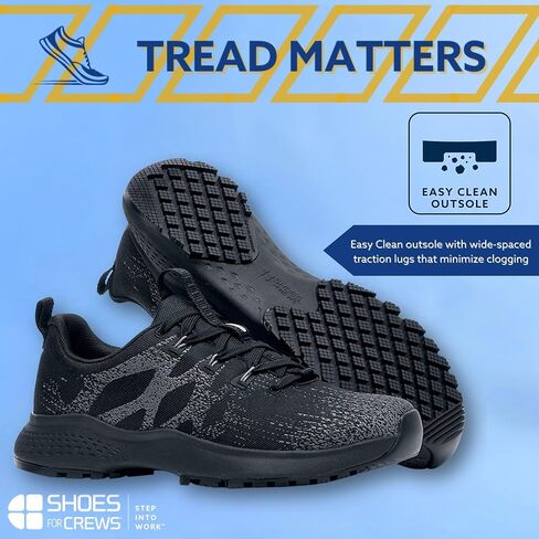 Shoes for Crews Heather II, Women's Soft Toe (ST) Work Shoes, Slip Resistant, Water Resistant, Black in Saudi Arabia
