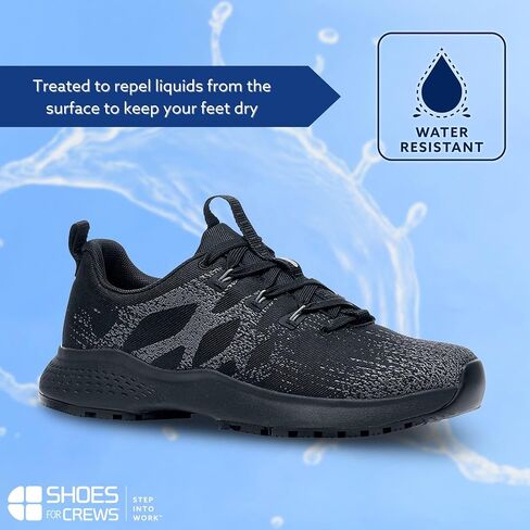Shoes for Crews Heather II, Women's Soft Toe (ST) Work Shoes, Slip Resistant, Water Resistant, Black in Saudi Arabia