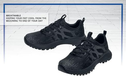 Shoes for Crews Heather II, Women's Soft Toe (ST) Work Shoes, Slip Resistant, Water Resistant, Black in Saudi Arabia