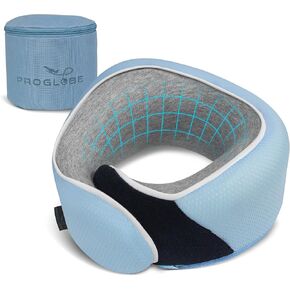 Orthopedic Neck Pillow, Travel Neck Pillows for Airplanes, Memory Foam Kit, 360° Head Support, Airplane Pillow Set with 3D Contoured Eye Masks, Earplugs, and Luxury Mesh Bag (Black) in Saudi Arabia