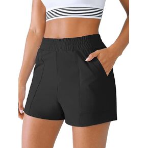 شورت شورت شورت رياضي عالي الخصر للنساء 3 "مع جيوب بطانة تجار in Kuwait
