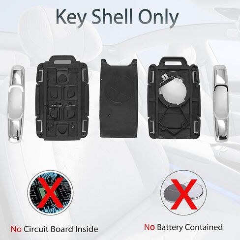 استبدال حالة مفتاح FOB SHELL لـ Chevy Silverado Colorado GMC Sierra Canyon 2014-2021 الإدخال غير المفتاح التحكم عن بُعد 4 زر الزر الغطاء الخارجي مع سلسلة المفاتيح M3N-32337100 (مجموعة من 2) in Kuwait