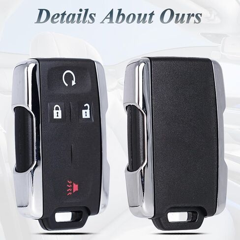 استبدال حالة مفتاح FOB SHELL لـ Chevy Silverado Colorado GMC Sierra Canyon 2014-2021 الإدخال غير المفتاح التحكم عن بُعد 4 زر الزر الغطاء الخارجي مع سلسلة المفاتيح M3N-32337100 (مجموعة من 2) in Kuwait