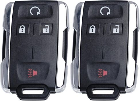 استبدال حالة مفتاح FOB SHELL لـ Chevy Silverado Colorado GMC Sierra Canyon 2014-2021 الإدخال غير المفتاح التحكم عن بُعد 4 زر الزر الغطاء الخارجي مع سلسلة المفاتيح M3N-32337100 (مجموعة من 2) in Kuwait