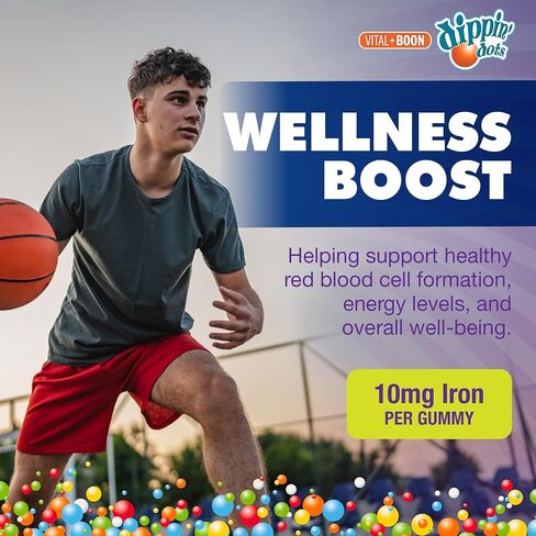 الحديد مع فيتامين C & B12 Gummies (60 عدد) حيوية لتشكيل خلايا الدم الحمراء | علكة العنب العنب الحقيقي البكتين فاكهة مضغ المكملات الغذائية | نباتي ، غير محلي ، خالي من الغلوتين وخالية من الجيلاتين in Saudi Arabia