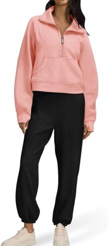 Half Half zip Hoodies اقتصاص Sweatershirt Dulover Sweatershirt 2025 ملابس الموضة ملابس مع جيب in Saudi Arabia
