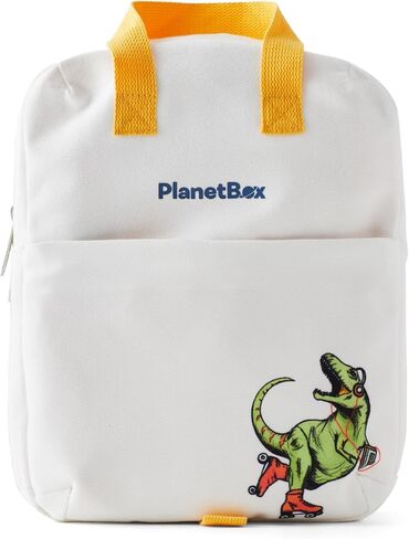 PlanetBox Lunch Tote Bag – Rockin Dino Edition 2-in-1 Convertible Backpack Lunch Tote with Adjustable Straps, Pockets & Water-Resistant Interior – Durable, BPA-Free, & Machine Wash Safe in Saudi Arabia