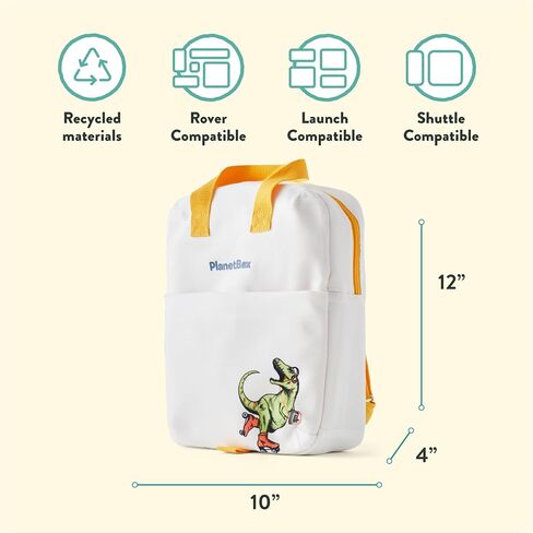 PlanetBox Lunch Tote Bag – Rockin Dino Edition 2-in-1 Convertible Backpack Lunch Tote with Adjustable Straps, Pockets & Water-Resistant Interior – Durable, BPA-Free, & Machine Wash Safe in Saudi Arabia