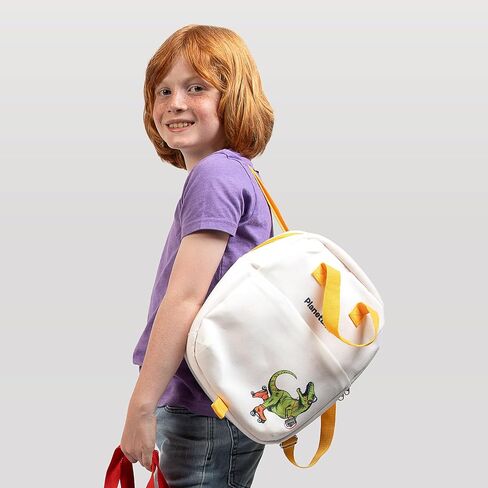 PlanetBox Lunch Tote Bag – Rockin Dino Edition 2-in-1 Convertible Backpack Lunch Tote with Adjustable Straps, Pockets & Water-Resistant Interior – Durable, BPA-Free, & Machine Wash Safe in Saudi Arabia