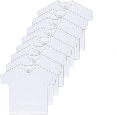 Fruit of the Loom Boys' 8-Pack White 100% Cotton Crew T-Shirts in Saudi Arabia