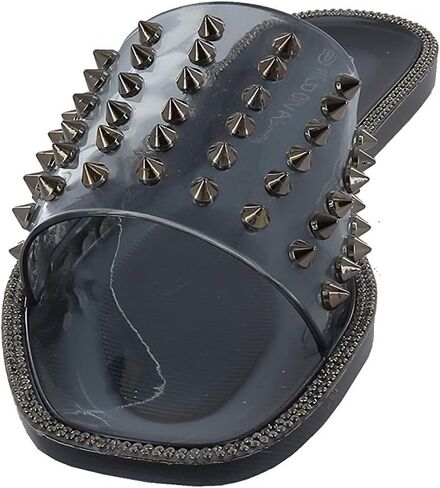 Womens Jelly flip Flop Rhinestone Slippers Sandals (10, SMOKE Jelly) in Kuwait