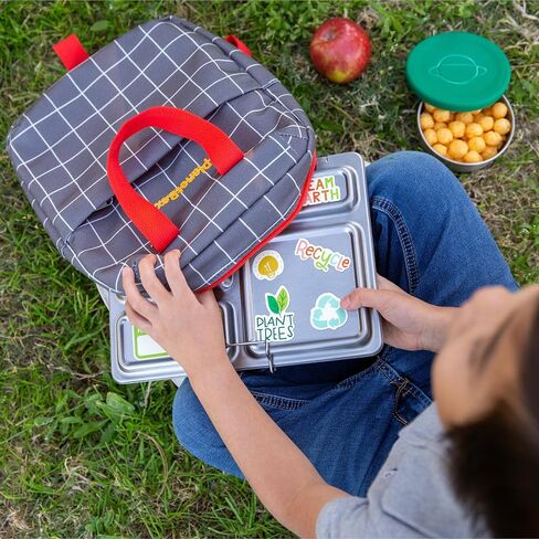 PlanetBox Lunch Tote Bag – Rockin Dino Edition 2-in-1 Convertible Backpack Lunch Tote with Adjustable Straps, Pockets & Water-Resistant Interior – Durable, BPA-Free, & Machine Wash Safe in Saudi Arabia