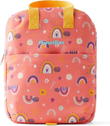 حقيبة حمل Planetbox Bag-Bag-Rockin Dino Edition 2-in-1 حقيبة غداء قابلة للتحويل مع الأشرطة القابلة للتعديل والجيوب والداخلية المقاومة للماء-متينة وخالية من BPA ، وغسل الماكينة آمنة in Kuwait