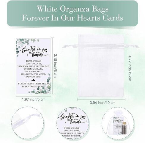 Tanlade 100 Sets Funeral Favors Memorial Seed Big Glass Bottles with Cork Stopper Funeral Prayer Card Celebration of Life Card Bag for Loss of Loved Memorial Service, 0.87x1.97in, No Seed (Leaf) in Saudi Arabia