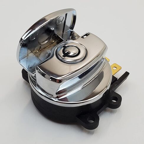 Chrome Ignition Switch with Cover & 2 Round Tamper-Resistant Keys for 1996-2010 Harley Softail, 1993-2011 Dyna Wide Glide FXDWG & 1996/2013 Road King FLHR Replaces HD# 71313-96A in Saudi Arabia