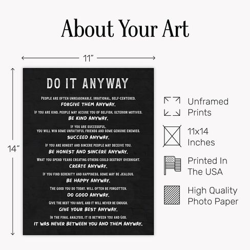 Inspirational Quotes Wall Decor for Men - Black Office Wall Decor - Motivational poster - Motivational Wall Art - Office Wall Art & Decor - positive Sayings - Do It Poster 8x10 Yellowbird Art & Design in Saudi Arabia