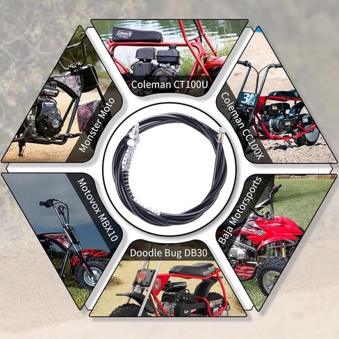 كابل فرامل بمقبض ذراع الفرامل اليسرى 67 بوصة طقم أحذية فرامل الطبل مناسب لمحرك 196cc 200cc كولمان CT200U CT200U-EX BT200X Baja Warrior Heat MB200 MB165 Massimo Mini Bike Parts in Kuwait