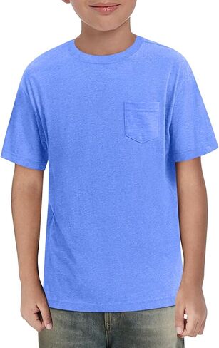 ZDC الأولاد الأكمام القصيرة tirts الأطفال الصيفية الطاقم قمم المحملات الأساسية مع جيوب 5-14 سنة in Kuwait