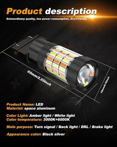متوافق مع Chevy Silverado 1500 LED Turn Signal Lights 1999 2000 2001 2002 2003 2004 2005 2006 2007 2008 2008 2010 2012 2013 ، Switchback 3157 LED Light Lights ، 2-pack in Kuwait