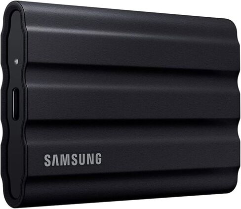 محرك أقراص الحالة الصلبة المحمول SAMSUNG MU-PE2T0S/AM T7 سعة 2 تيرابايت، حزمة سوداء مع حافظة صلبة ومحول محول من النوع C، نوع C USB C أنثى إلى USB2.0 USB 2.0 A ذكر in Saudi Arabia