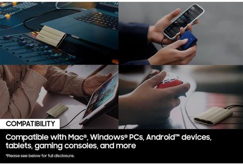 محرك أقراص الحالة الصلبة المحمول SAMSUNG MU-PE2T0S/AM T7 سعة 2 تيرابايت، حزمة سوداء مع حافظة صلبة ومحول محول من النوع C، نوع C USB C أنثى إلى USB2.0 USB 2.0 A ذكر in Saudi Arabia