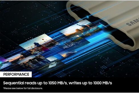 محرك أقراص الحالة الصلبة المحمول SAMSUNG MU-PE2T0S/AM T7 سعة 2 تيرابايت، حزمة سوداء مع حافظة صلبة ومحول محول من النوع C، نوع C USB C أنثى إلى USB2.0 USB 2.0 A ذكر in Saudi Arabia
