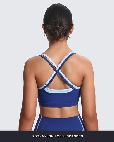 Aoxjox Women's Workout Sports Bras Takes Two Bra High Impact Training Fitness Running Yoga Crop Tank in Saudi Arabia